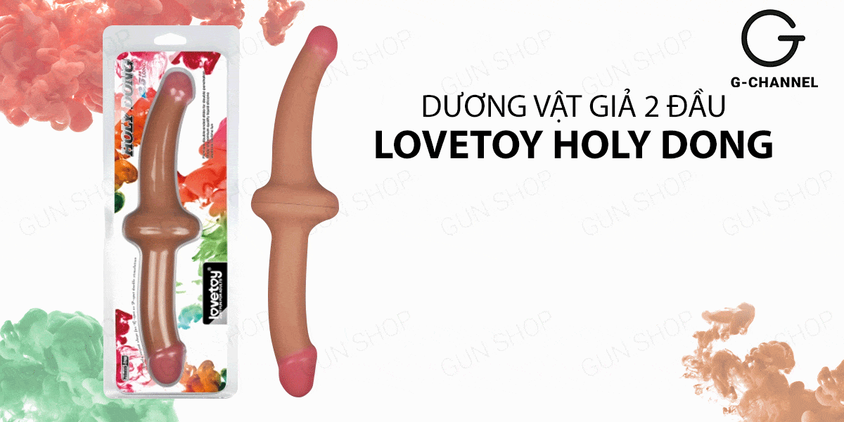 Dương vật giả 2 đầu có rung, uốn cong đa chiều - Lovetoy Holy Dong 12.5