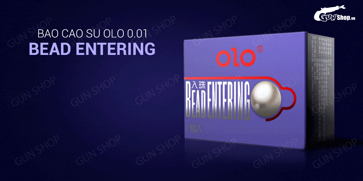 Bao cao su OLO 0.01 Bead Entering - Siêu mỏng, bi tăng thêm 3cm - Hộp 10 cái