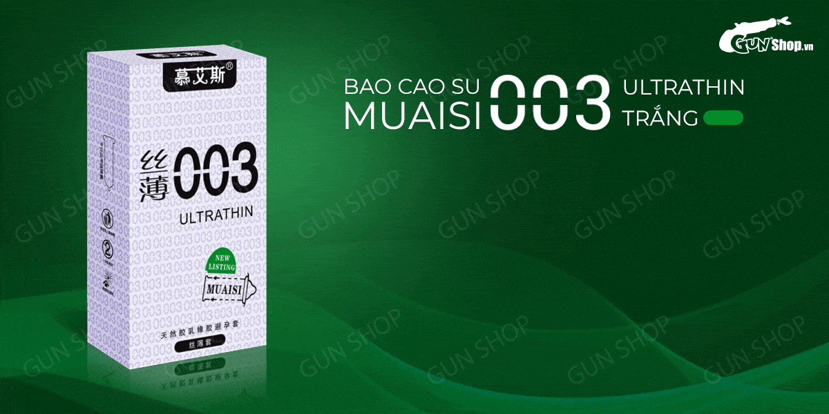 Bao cao su Muaisi 0.03 Ultrathin Trắng - Siêu mỏng, siêu mềm