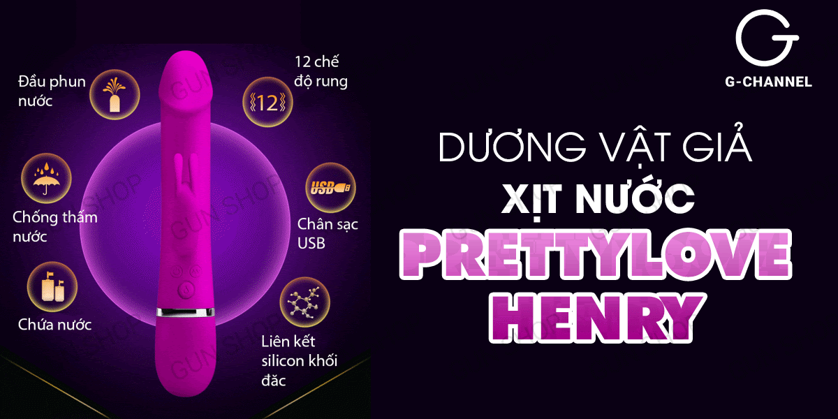 Dương vật giả xịt nước Pretty Love Henry