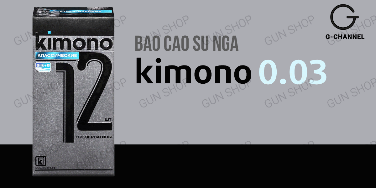 Bao cao su Kimono Xám mỏng 0.03mm
