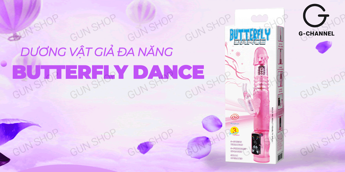 Dương vật giả đa năng rung thụt 3 chế độ, dùng pin - Butterfly Dance