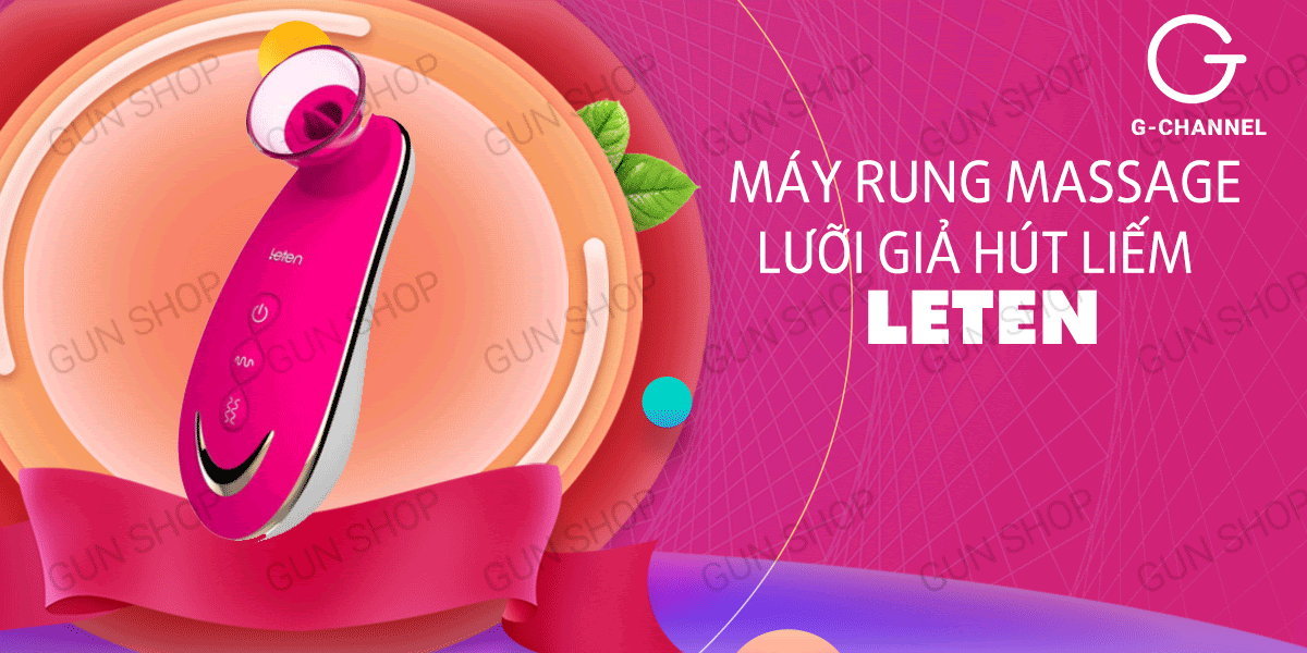 Máy rung massage kích thích âm đạo có lưỡi giả hút liếm - Leten