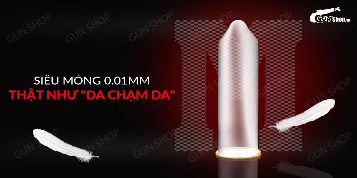 bao cao su Muaisi 0.01 Đen - Siêu mỏng 0.01mm - Hộp 10 cái