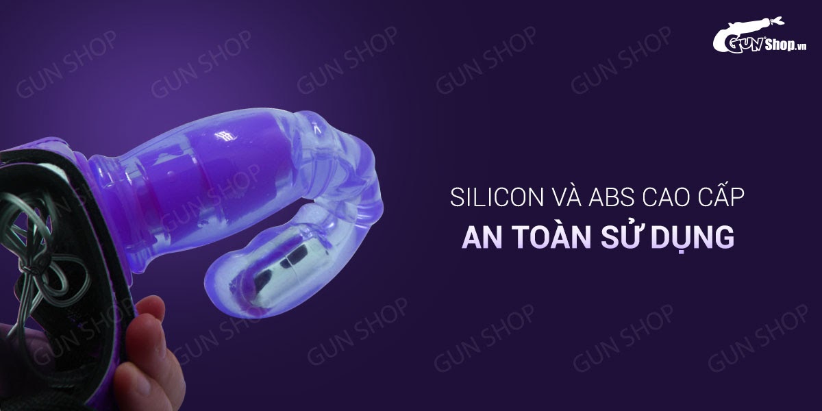 Dương vật giả có dây đeo, 10 chế độ rung, dùng pin - Aphrodisia Harness Rabbit Dong 8.5