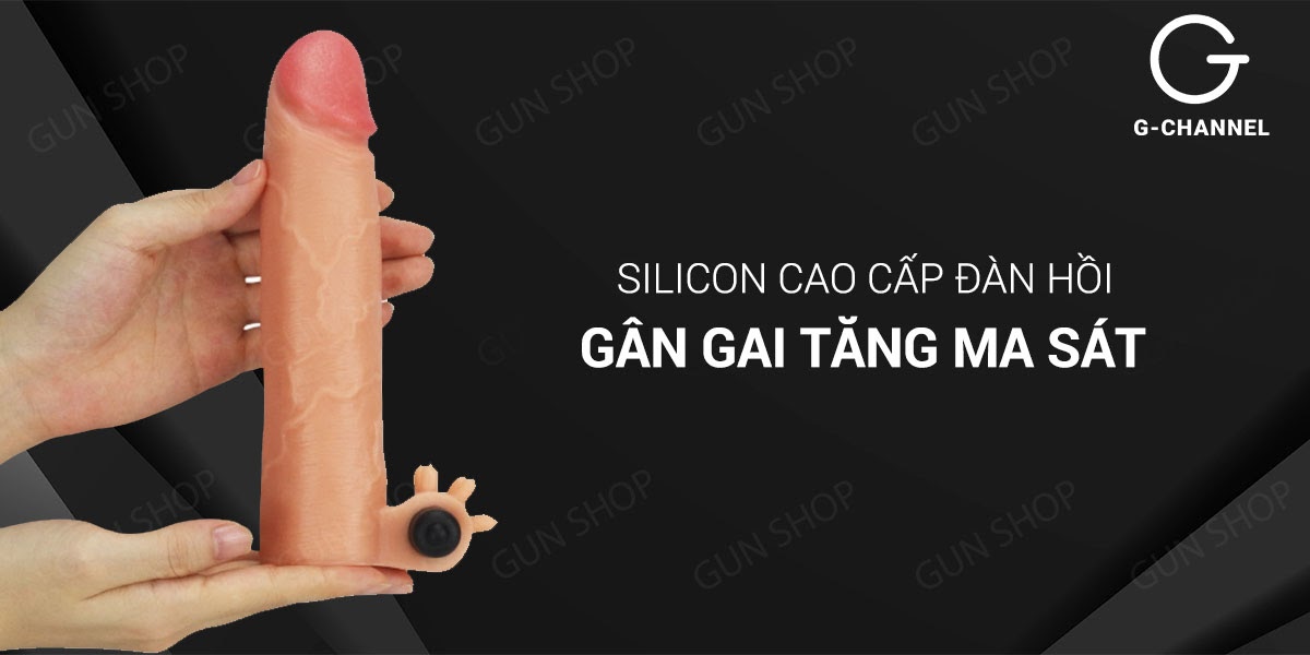 Bao cao su đôn dên tăng kích thước rung, tăng 38mm - Lovetoy Nature Extender