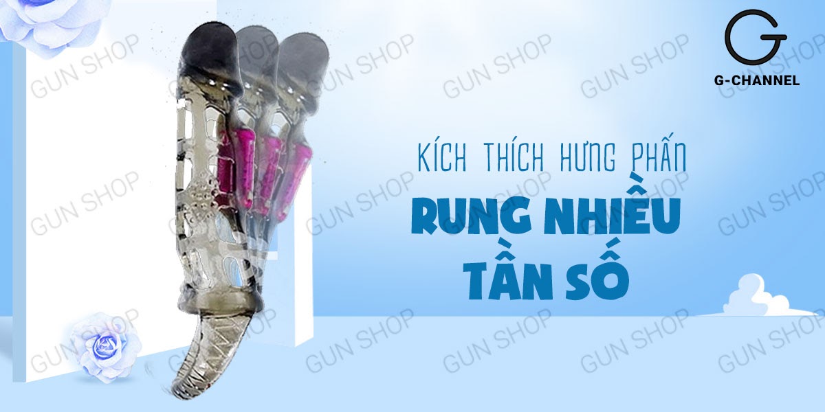 Bao cao su đôn dên HongKong Baile lưới dây đeo có rung