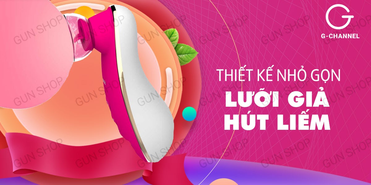 Máy rung massage kích thích âm đạo có lưỡi giả hút liếm - Leten