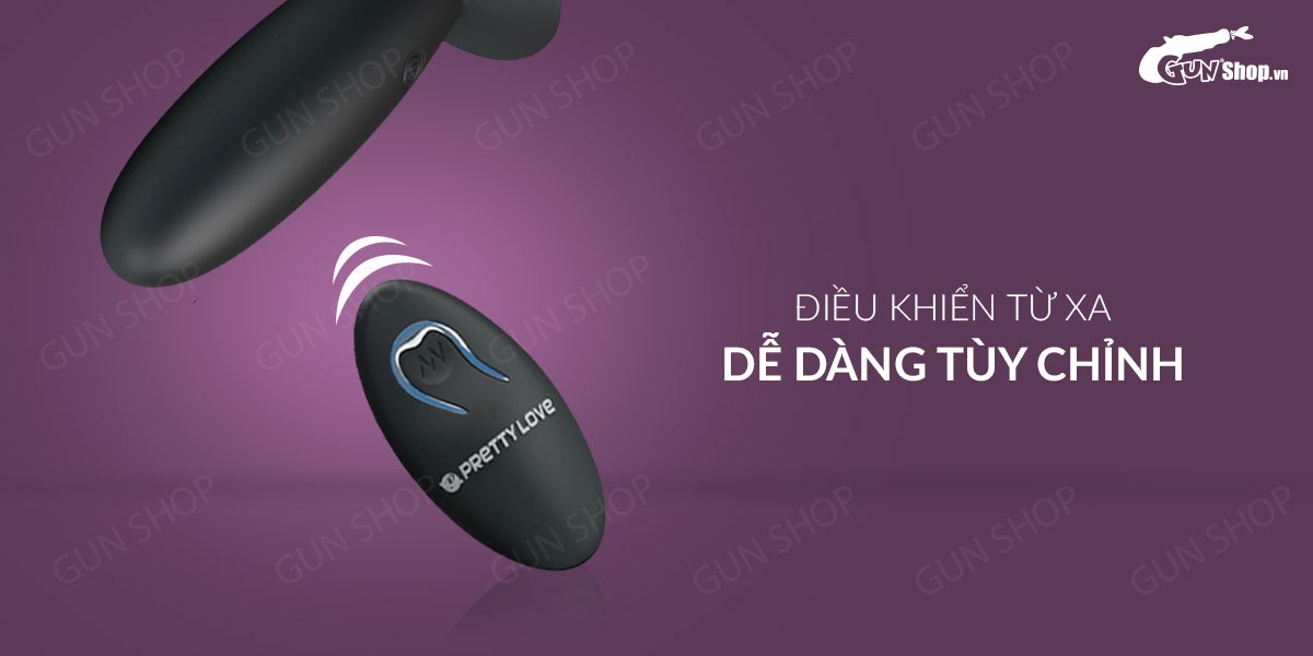 Que rung kích thích hậu môn 12 chế độ rung, điều khiển từ xa, dùng sạc - Pretty Love Remote Control Vibrating Plug