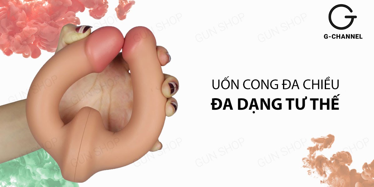 Dương vật giả 2 đầu có rung, uốn cong đa chiều - Lovetoy Holy Dong 12.5