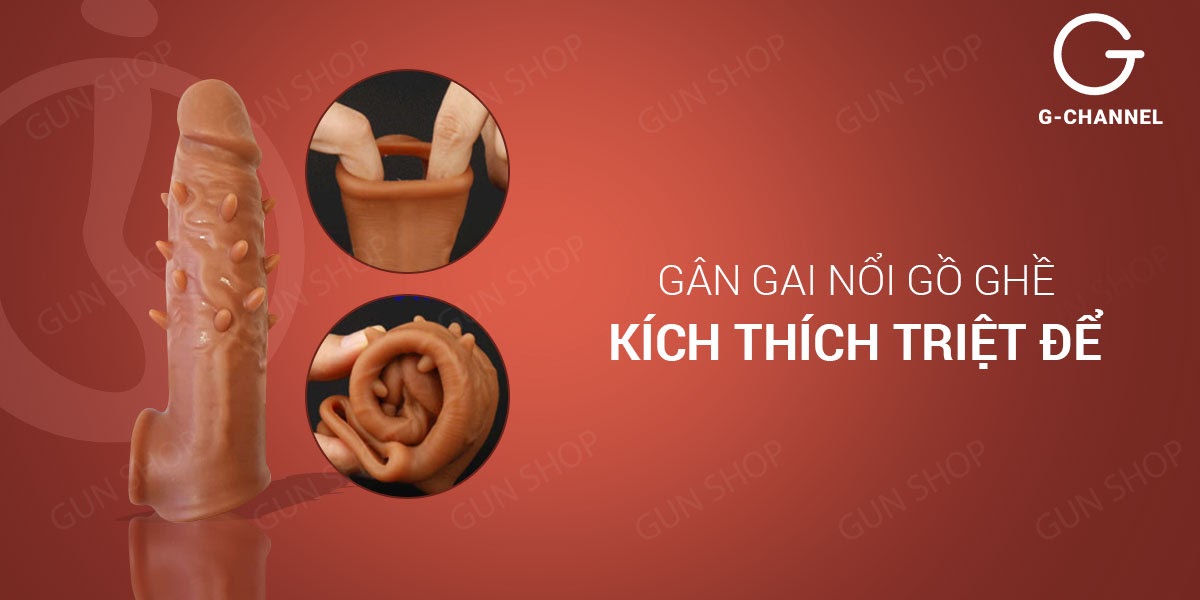 Bao cao su đôn dên tăng kích thước Jiuai - Gai nổi