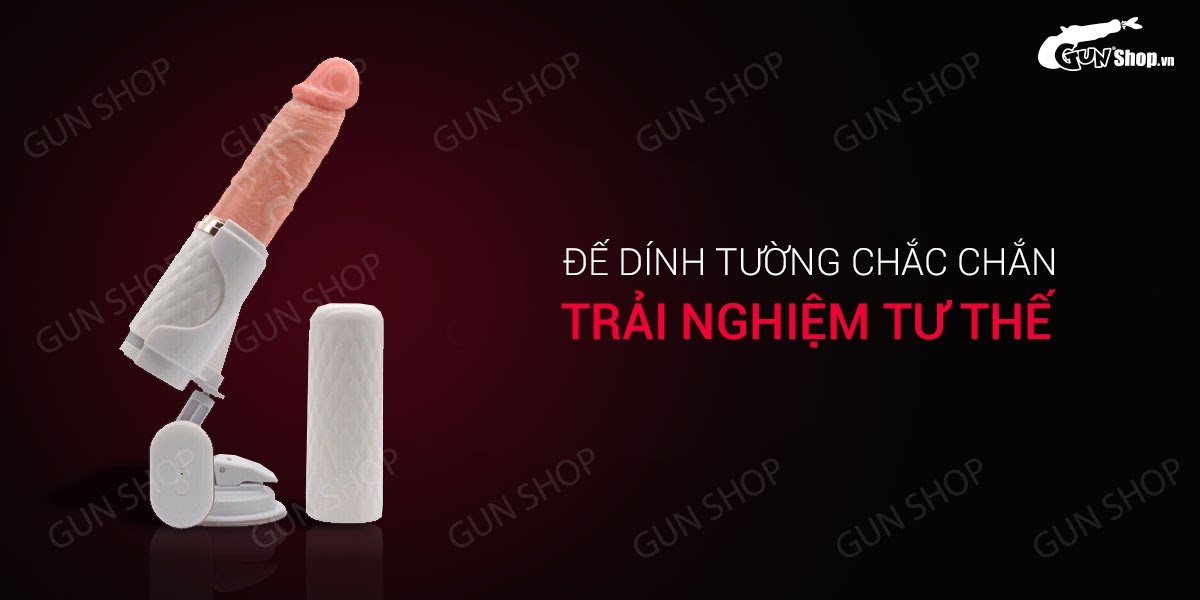 Dương vật giả dính tường, rung thụt tự động, sạc điện -