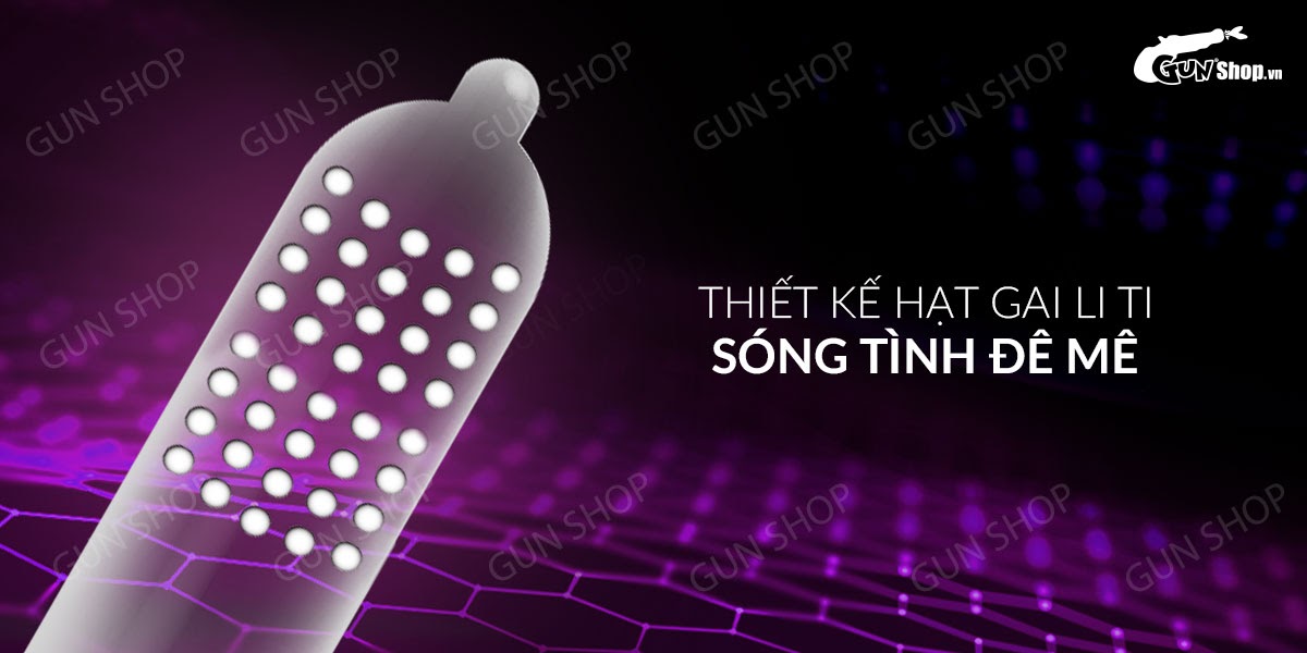 bao cao su Muaisi 0.03 Ultrathin Vàng - Siêu mỏng, có hạt - Hộp 12 cái