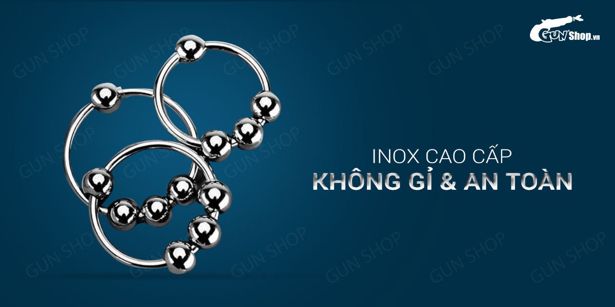 vòng đeo dương vật inox 4 bi