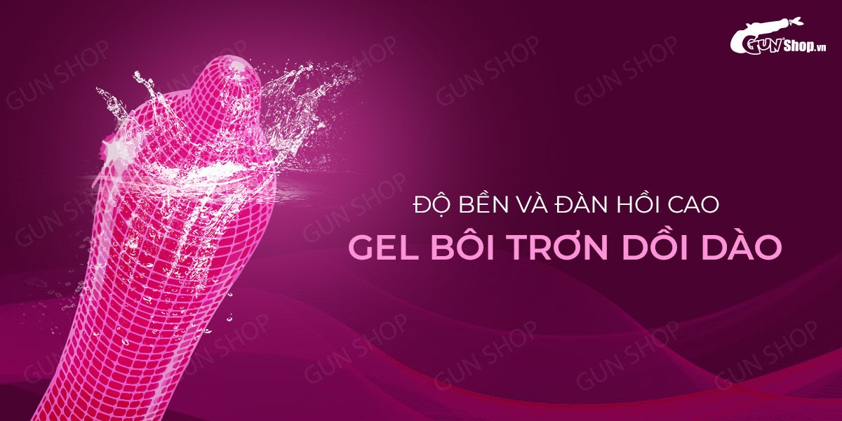 Bao cao su Muaisi Hồng - Nhiều gel, siêu mỏng - Hộp 10 cái