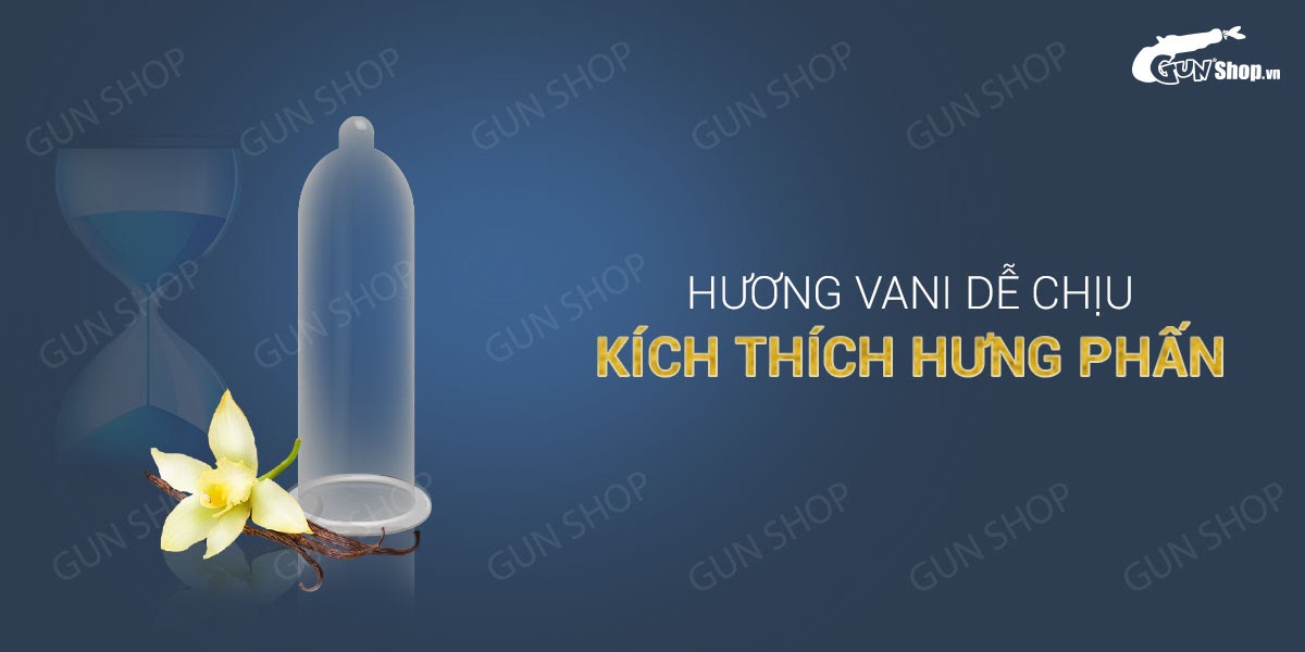 Bao cao su OLO 0.01 Đồng Hồ Xanh - Kéo dài thời gian, hương vani - Hộp 10 cái