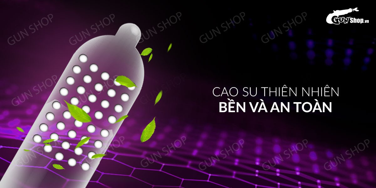 bao cao su Muaisi 0.03 Ultrathin Vàng - Siêu mỏng, có hạt - Hộp 12 cái