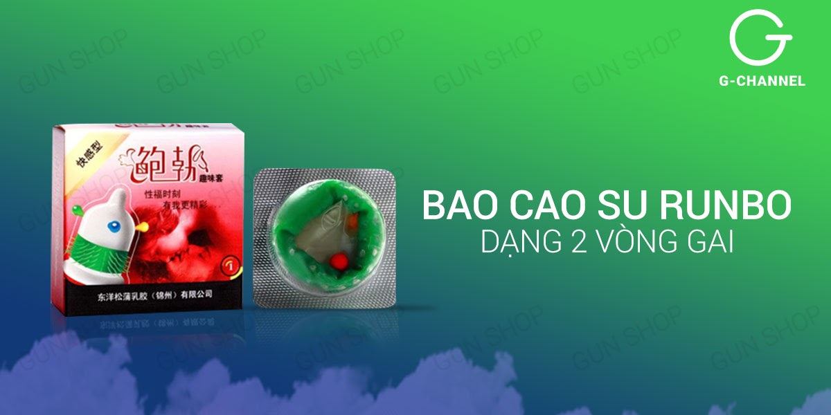 Bao cao su Runbo - Gân gai lớn - Hộp 1 cái (Giao ngẫu nhiên)