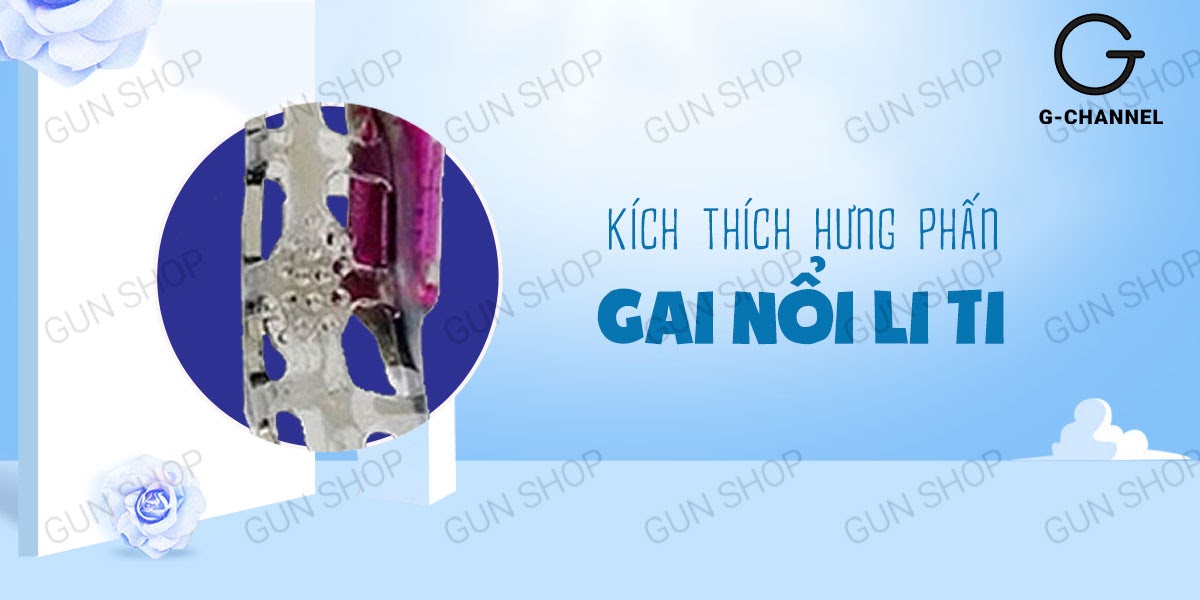 Bao cao su đôn dên HongKong Baile lưới dây đeo có rung