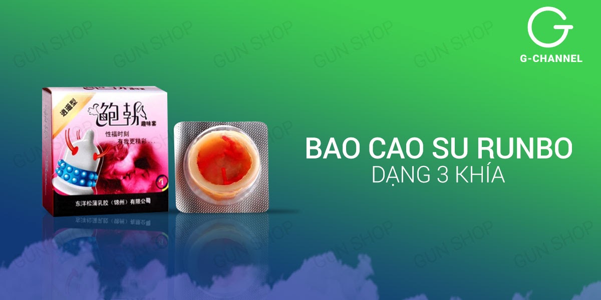 Bao cao su Runbo - Gân gai lớn - Hộp 1 cái (Giao ngẫu nhiên)