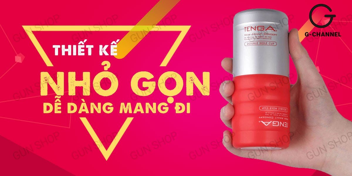 Âm đạo giả 2 đầu, nhỏ gọn - Tenga Double Hole Cup