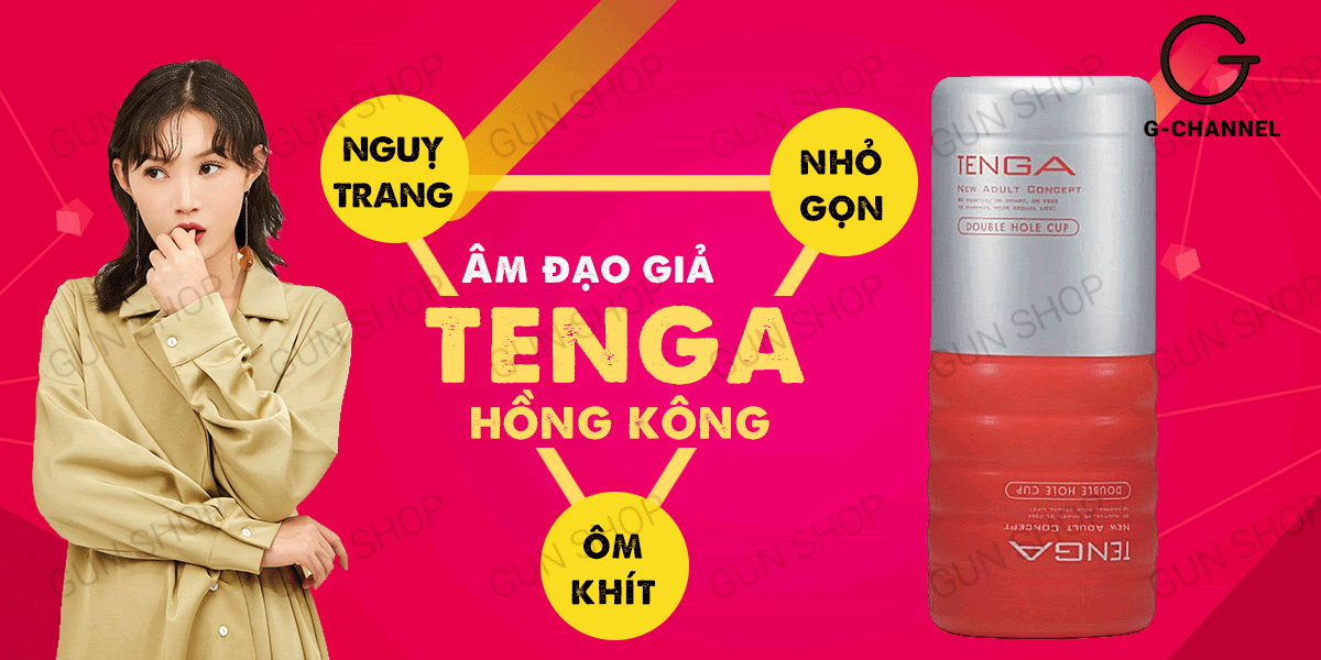 Âm đạo giả 2 đầu, nhỏ gọn - Tenga Double Hole Cup