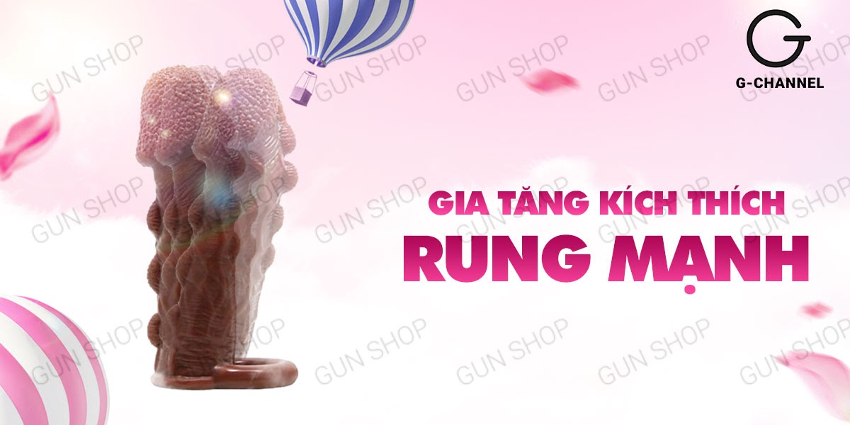 Bao cao su đôn dên tăng kích thước Baile Braveman - Điểm nổi, rung mạnh, pin