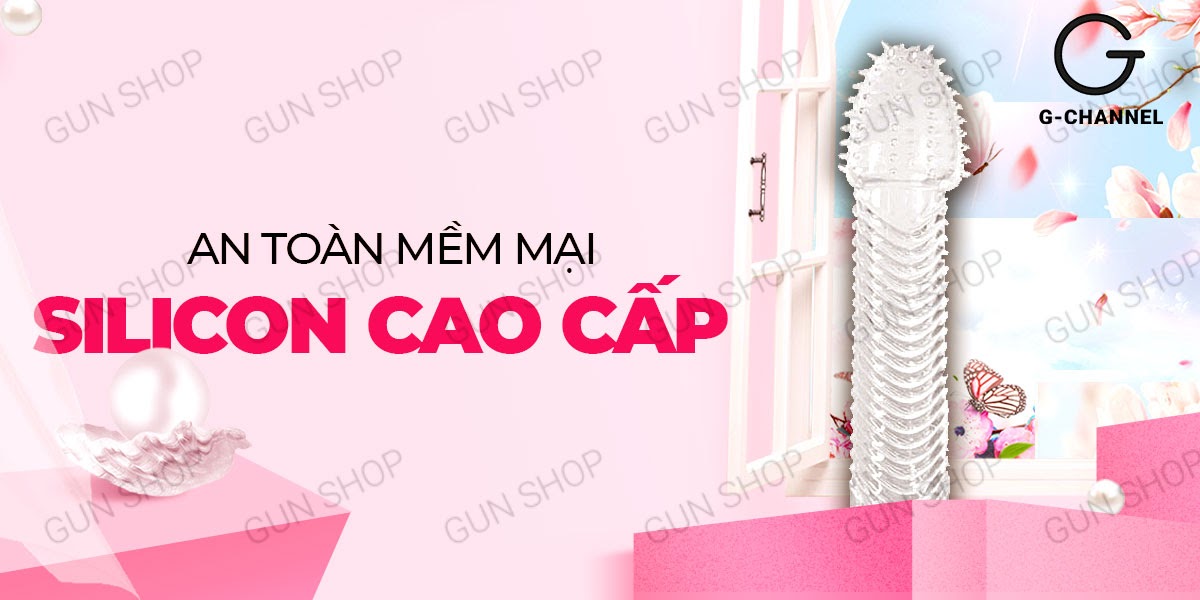 Bao cao su đôn dên tăng kích thước Aichao - Gân gai (Hộp màu nâu)