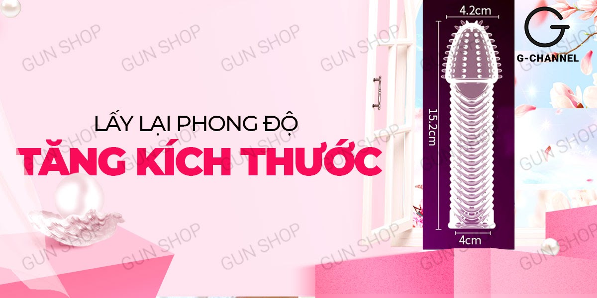 Bao cao su đôn dên tăng kích thước Aichao - Gân gai (Hộp màu nâu)