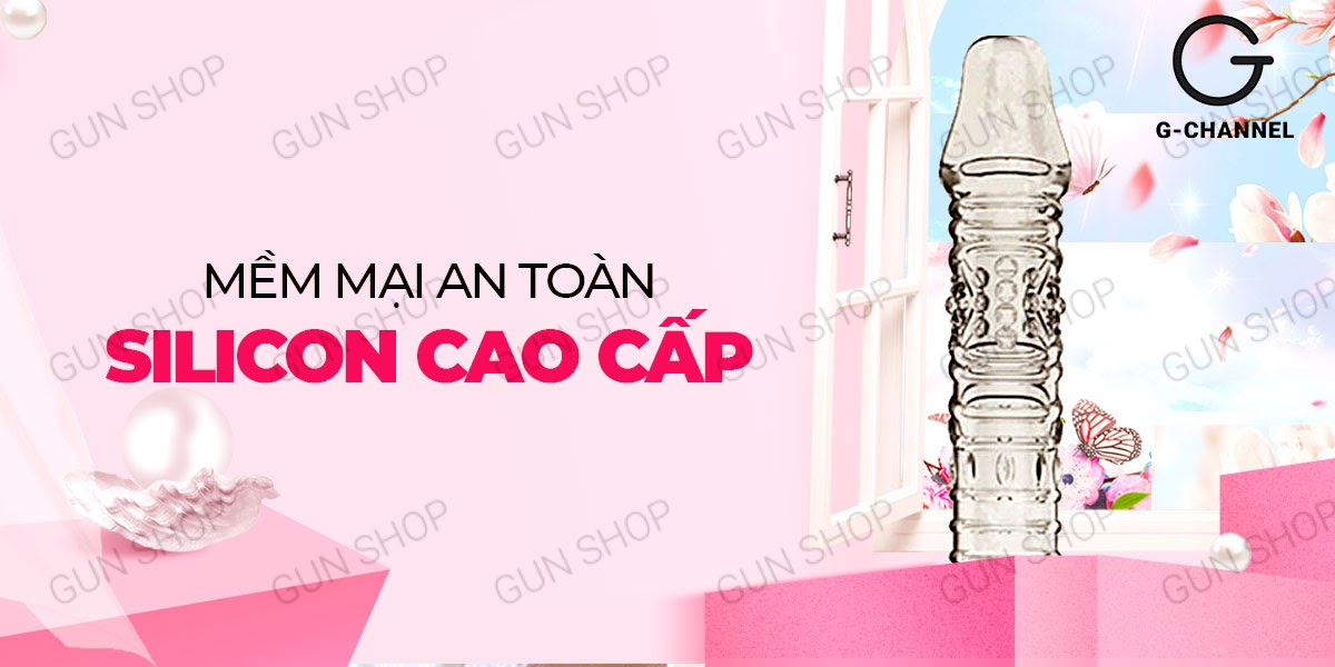 Bao cao su đôn dên tăng kích thước Aichao - Gân và điểm nổi (Hộp màu xanh)