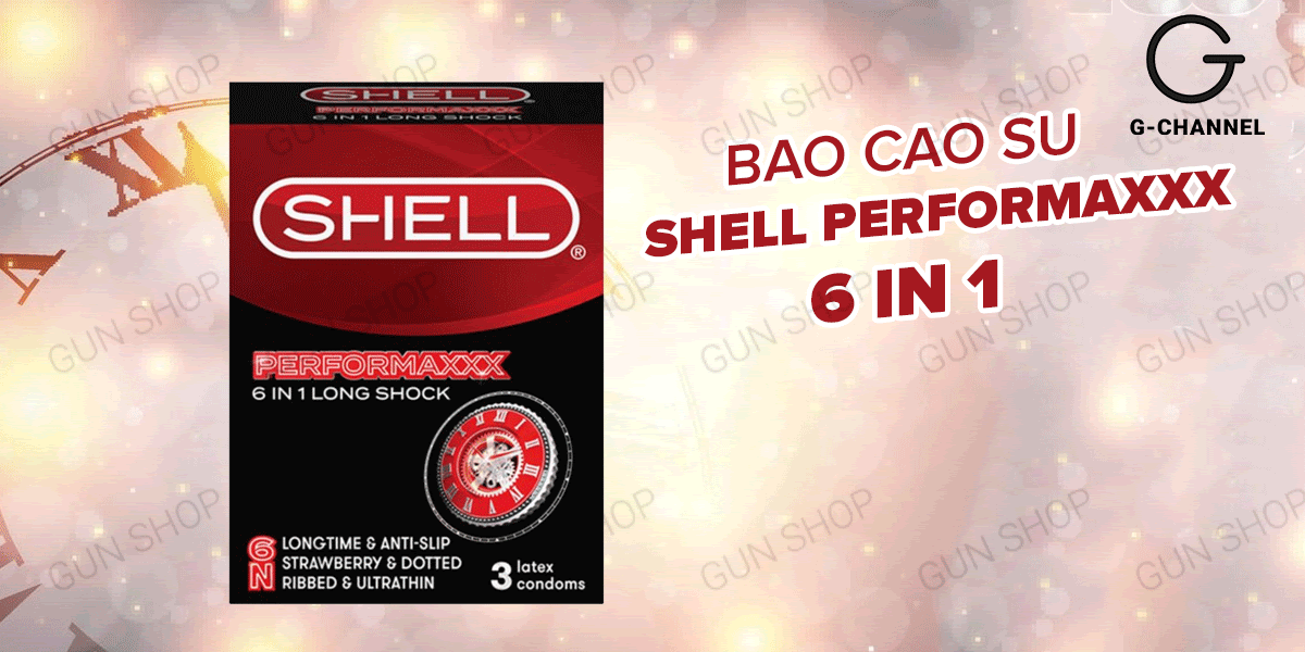 Bao cao su Shell Performaxxx 6 in 1 hộp 3 cái