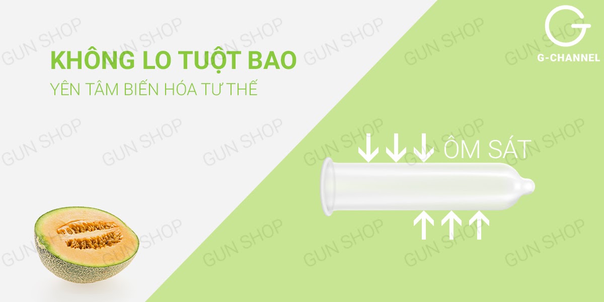Bao cao su Nakanishi - Siêu mỏng 0.03mm - Hương dưa lưới