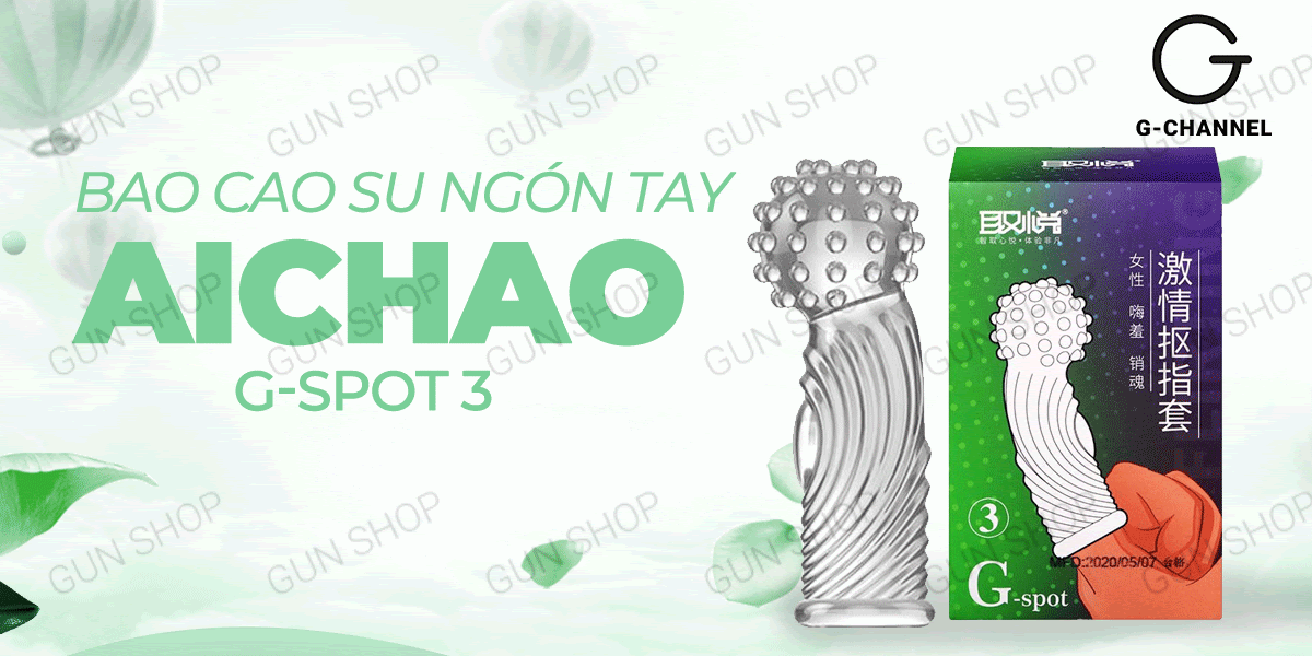 Bao cao su ngón tay Aichao G-spot 3 - Gai nổi lớn - Hộp 1 cái