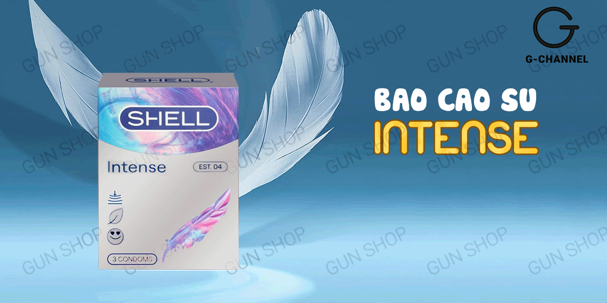 Bao cao su Shell Intense - Siêu mỏng 0.04mm - Hộp 3 cái