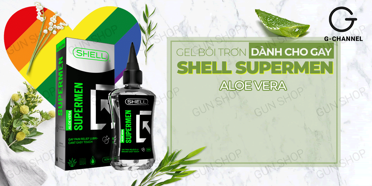Gel bôi trơn dành cho hậu môn Shell Supermen Aloe Vera