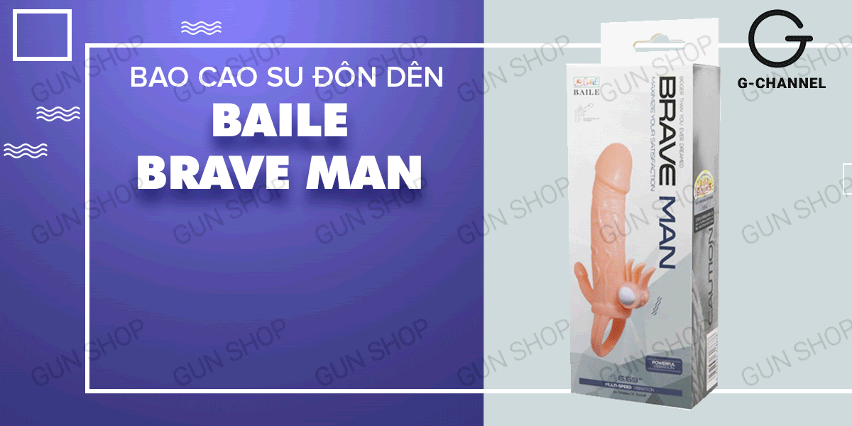 Bao cao su đôn dên HongKong Balie Braveman tăng kích thước, có rung, kích thích điểm G 14