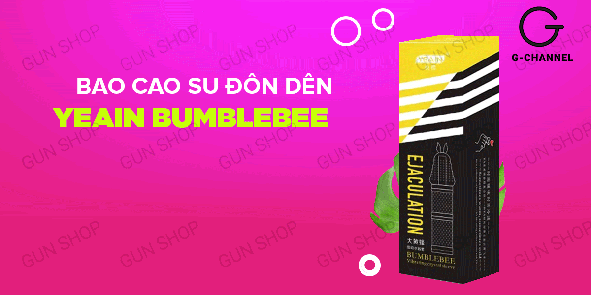 Bao cao su đôn dên Yeain Bumblebee tăng kích thước, nhiều gai mềm, có rung 16cm